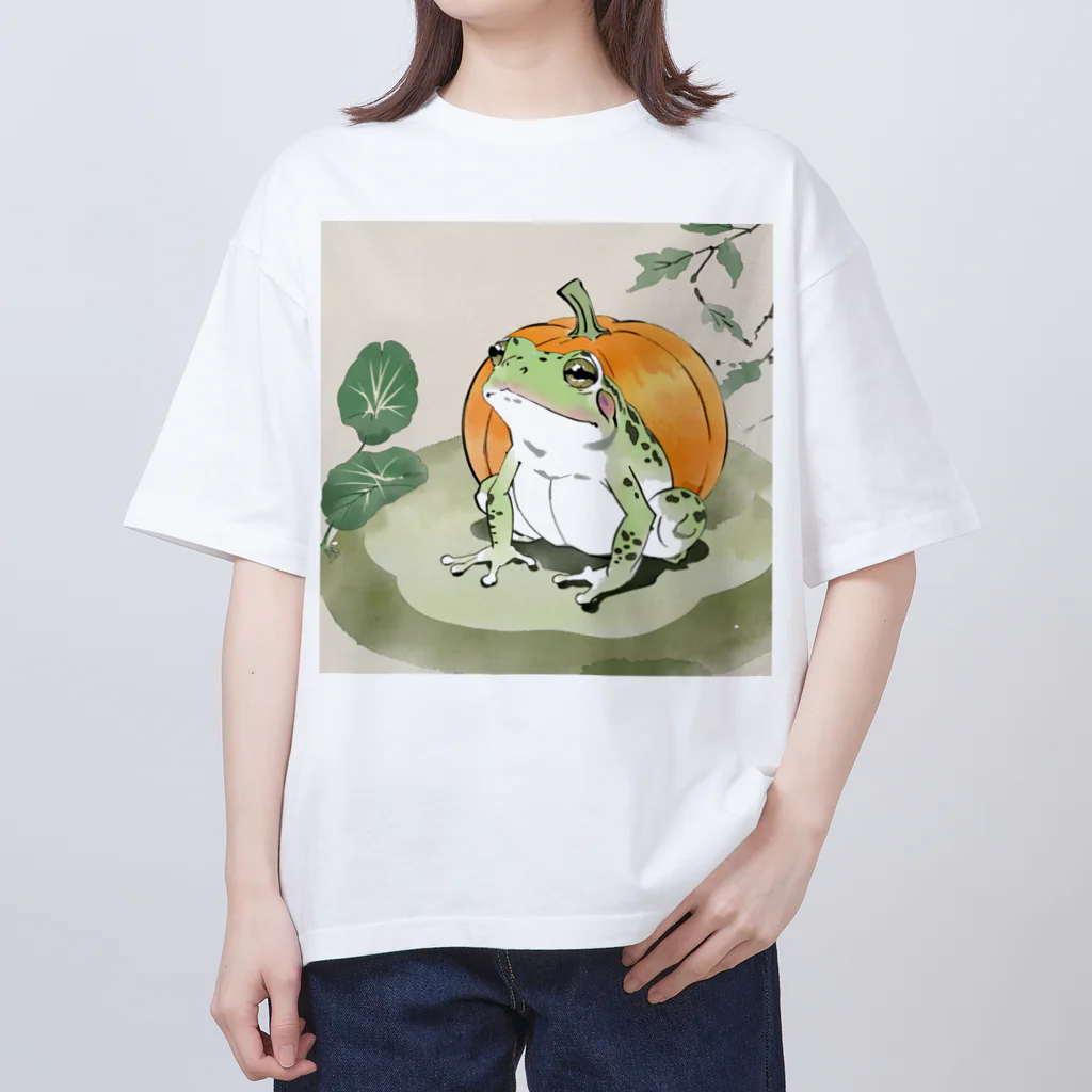 aoking_の和カエルかぼちゃ2 Oversized T-Shirt