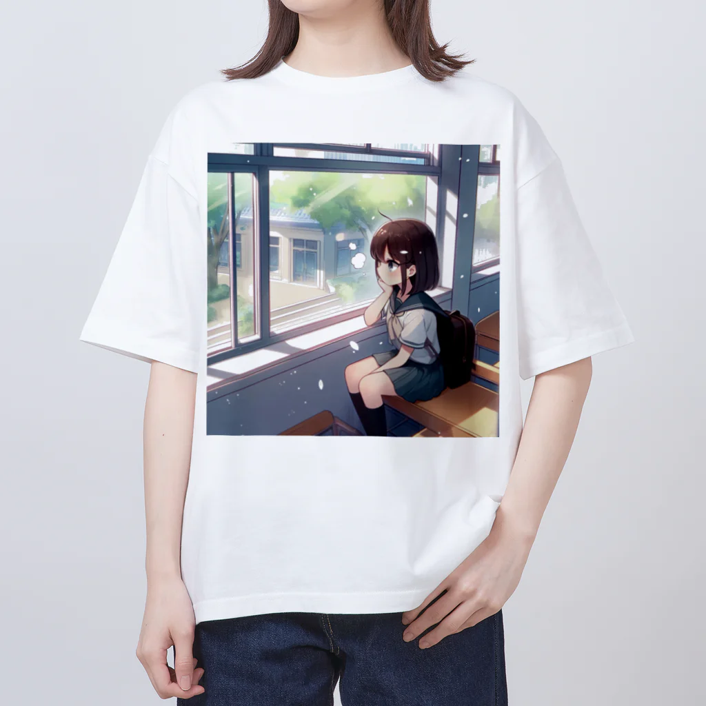 AI Creative Hub（AIクリエイティブハブ）の窓際の女子高生 Oversized T-Shirt