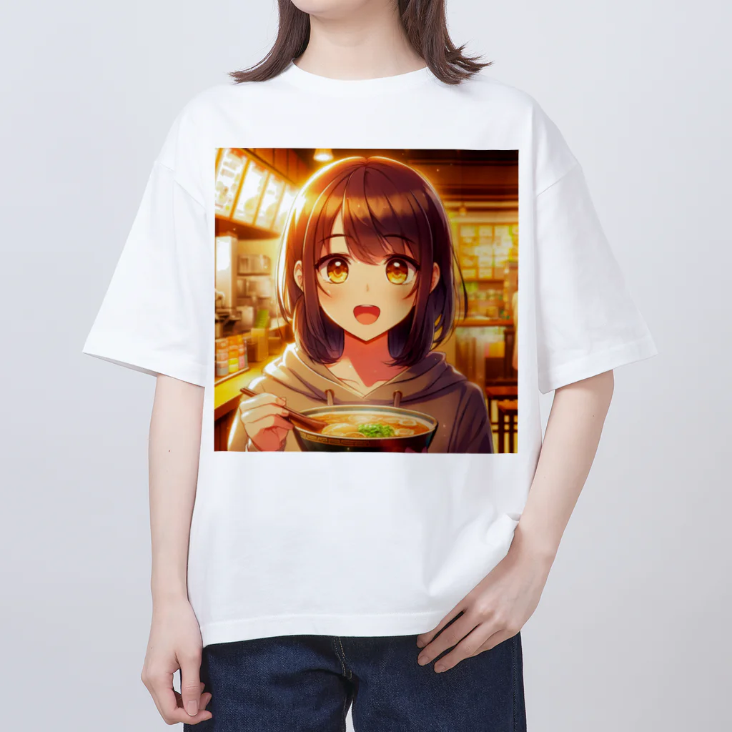 AI Creative Hub（AIクリエイティブハブ）のラーメンと少女 オーバーサイズTシャツ