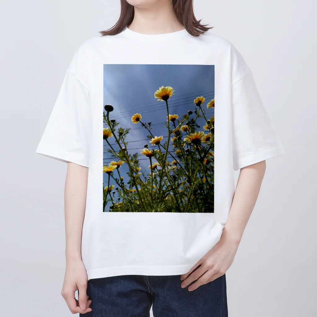 MMの黄色い春菊の花 オーバーサイズTシャツ