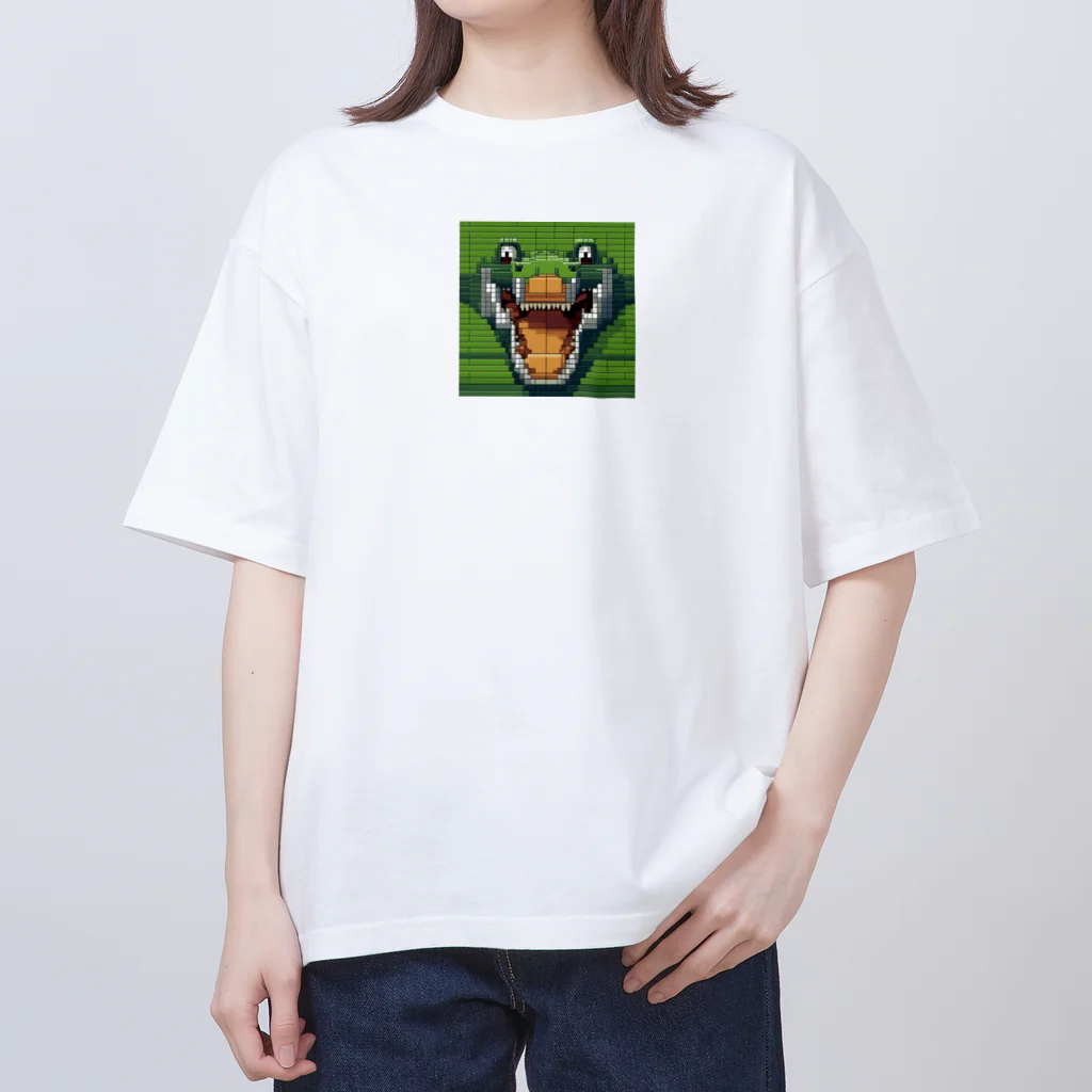 wonderful-lifeのピクセルで描かれたクールなワニ Oversized T-Shirt