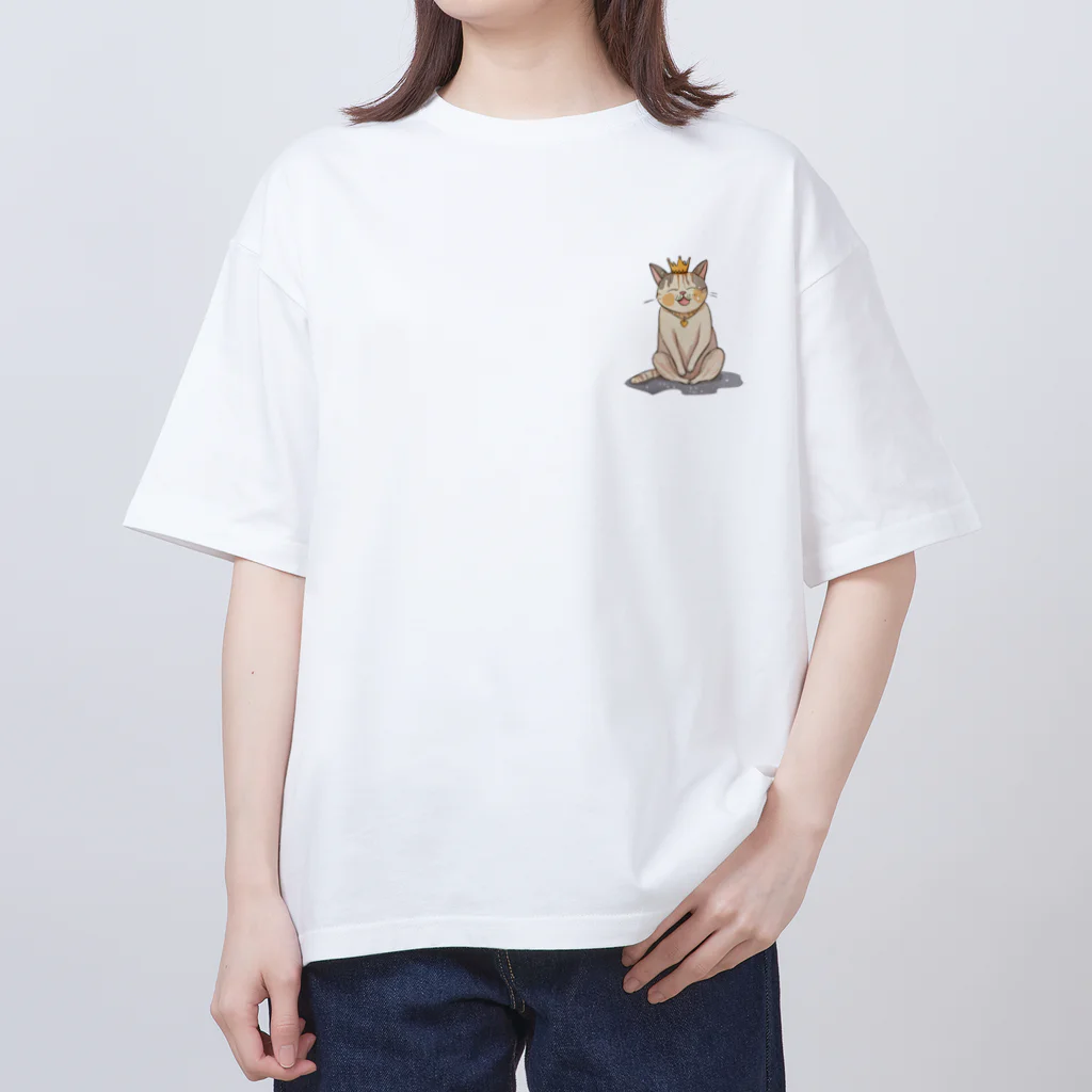 Mystery Cat Worldの王冠ミスティネコ オーバーサイズTシャツ