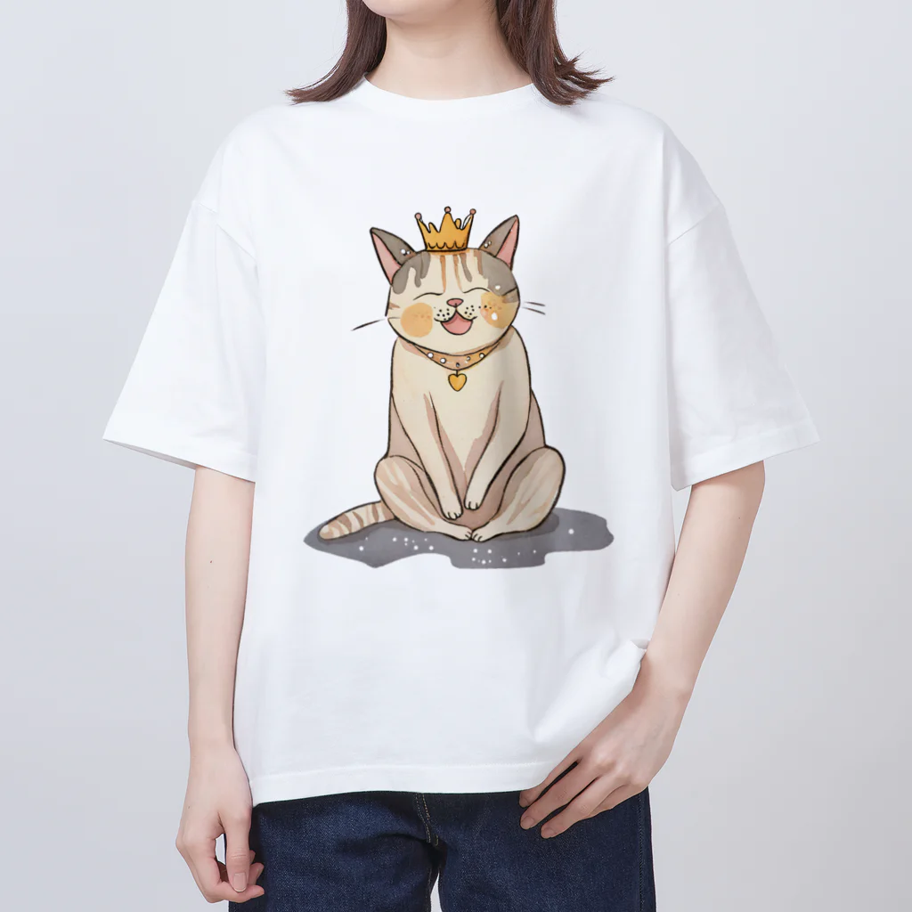 Mystery Cat Worldの王冠ミスティネコ Oversized T-Shirt