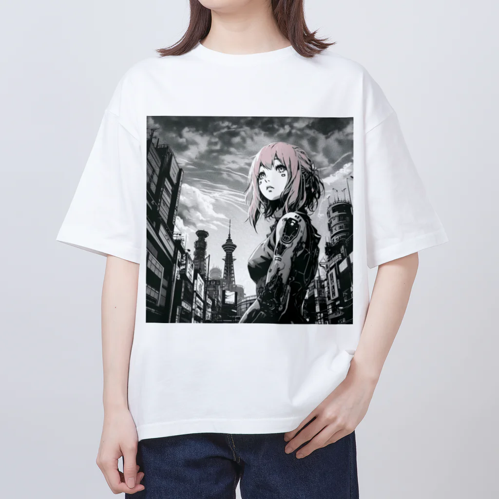 AIイラスト工房のCyberpunk_002 Osaka girl オーバーサイズTシャツ
