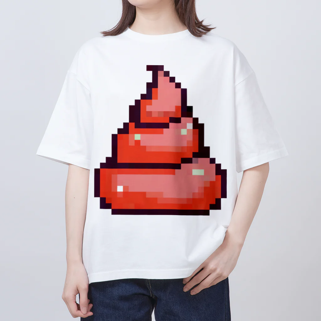 Pixel Poopのうんち（レッド）| Poop (Red) Oversized T-Shirt