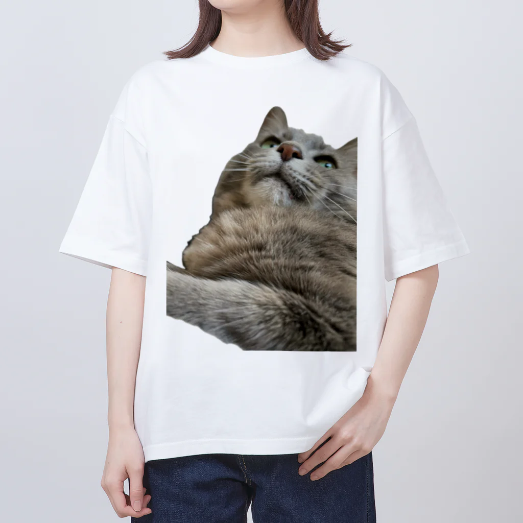 グレージュ猫ロッタン🐈‍⬛のよそ見ロッタン Oversized T-Shirt