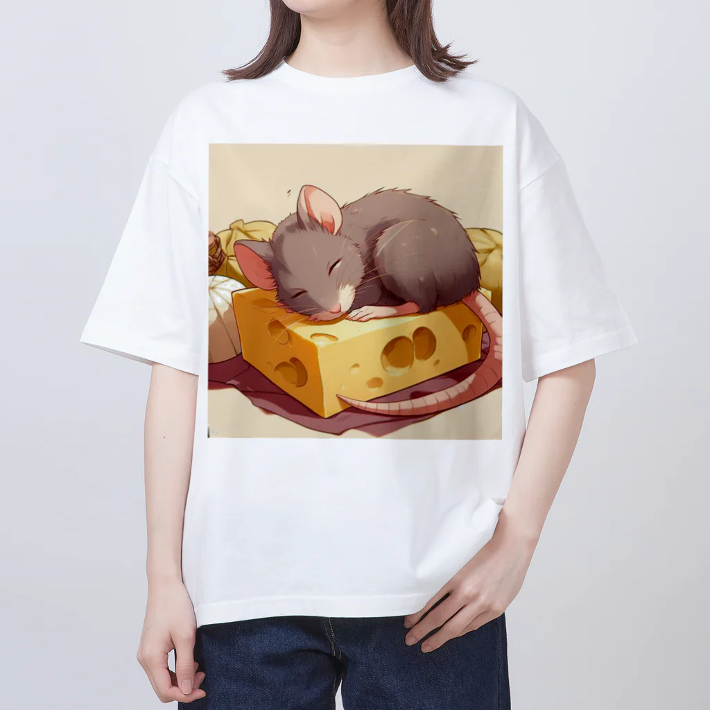 ronmanganのHappyマウスグレー オーバーサイズTシャツ