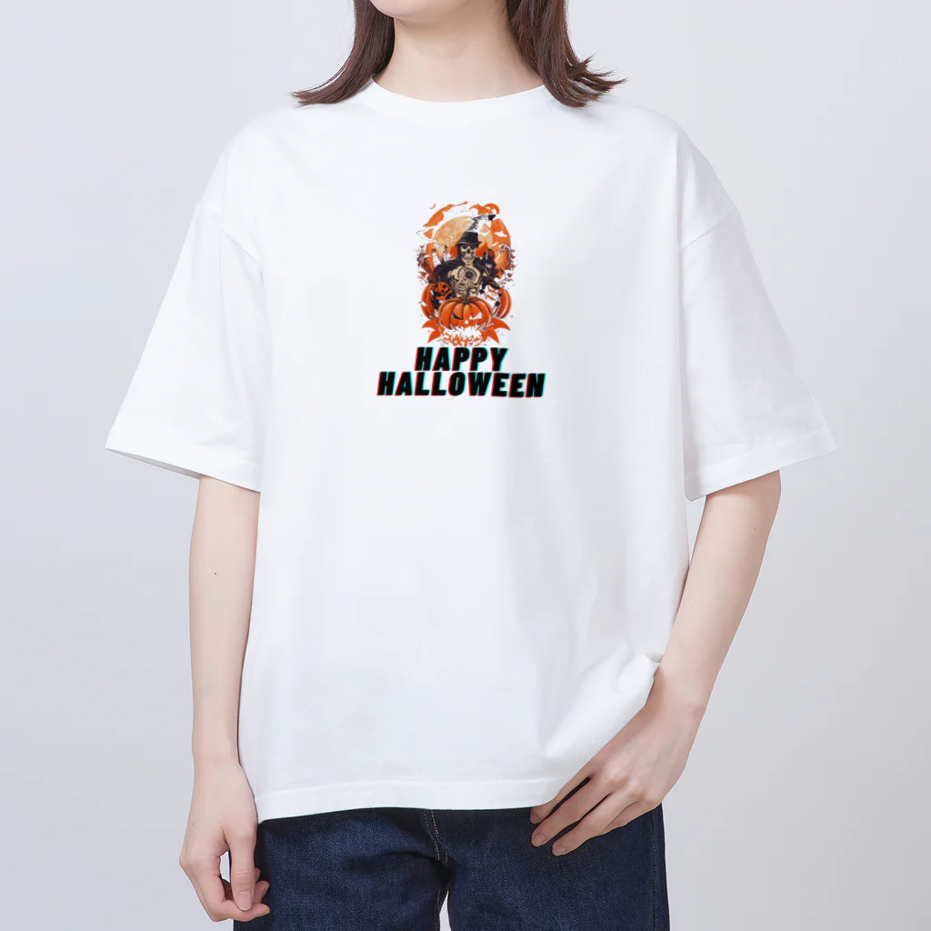 面白デザインショップ ファニーズーストアの Happy　Halloween(骸骨） オーバーサイズTシャツ