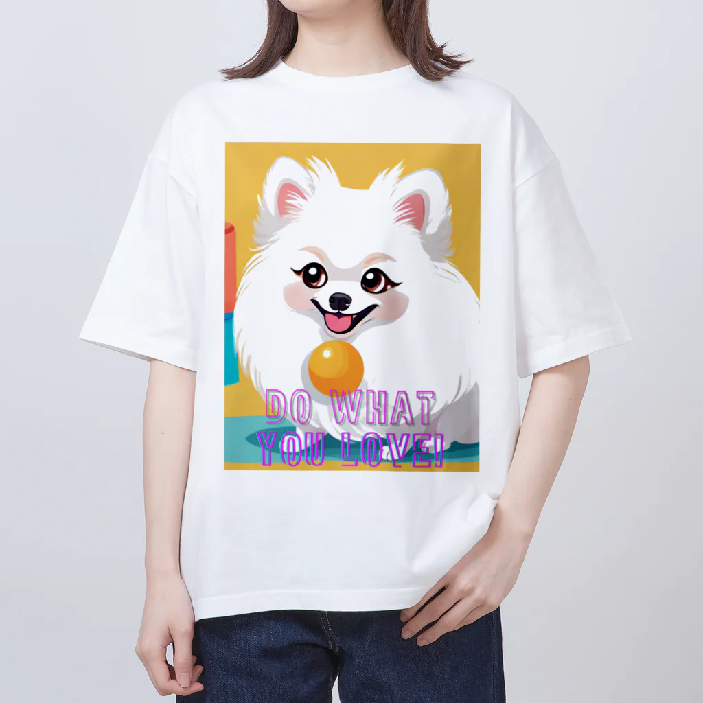 Pom-Dog'sの清楚系白ポメ　ポメ子 Oversized T-Shirt