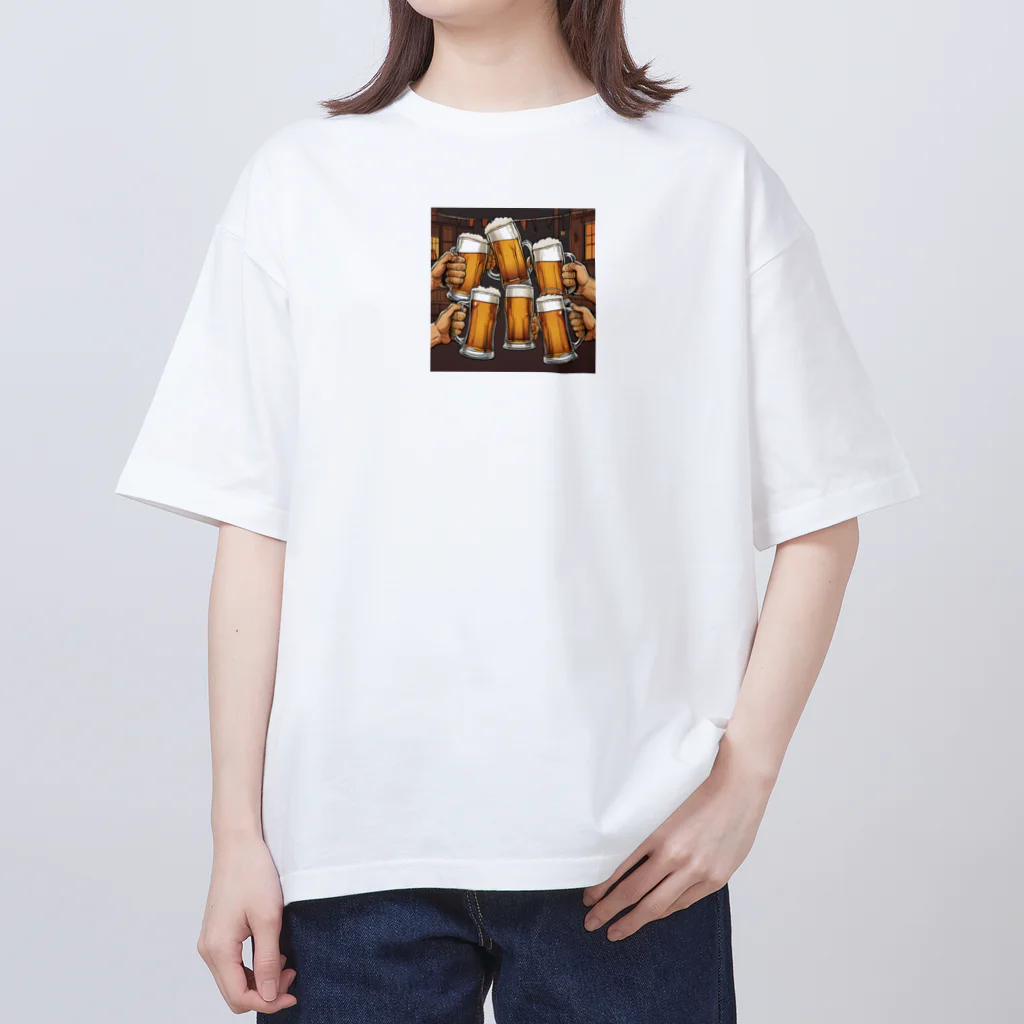 無類の酒好きのビールで乾杯！ Oversized T-Shirt