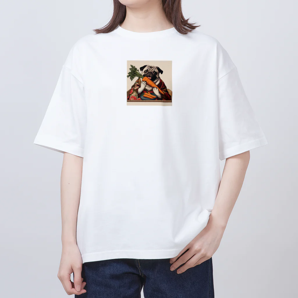 sa_ttyonnのにんじんを持つ パグ Oversized T-Shirt