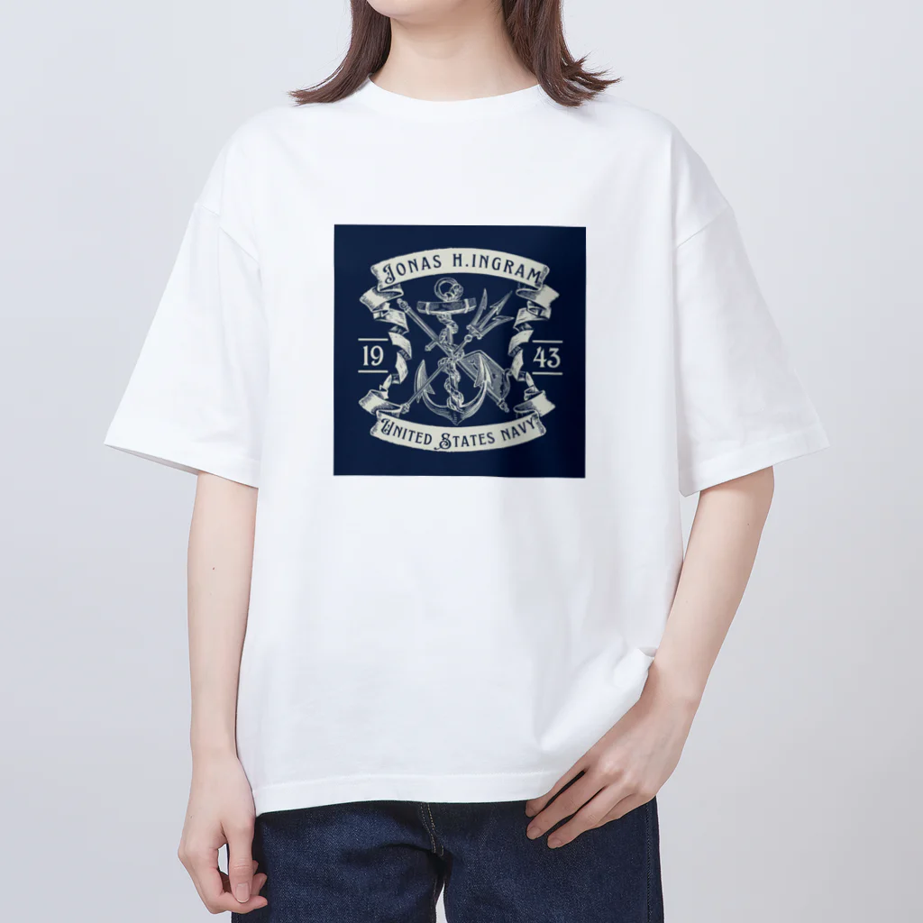 kokohorewanwanのUS navy Oversized T-Shirt