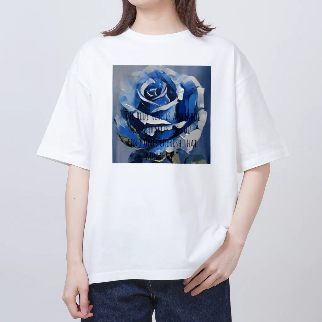 Rebelideaの青いバラ オーバーサイズTシャツ