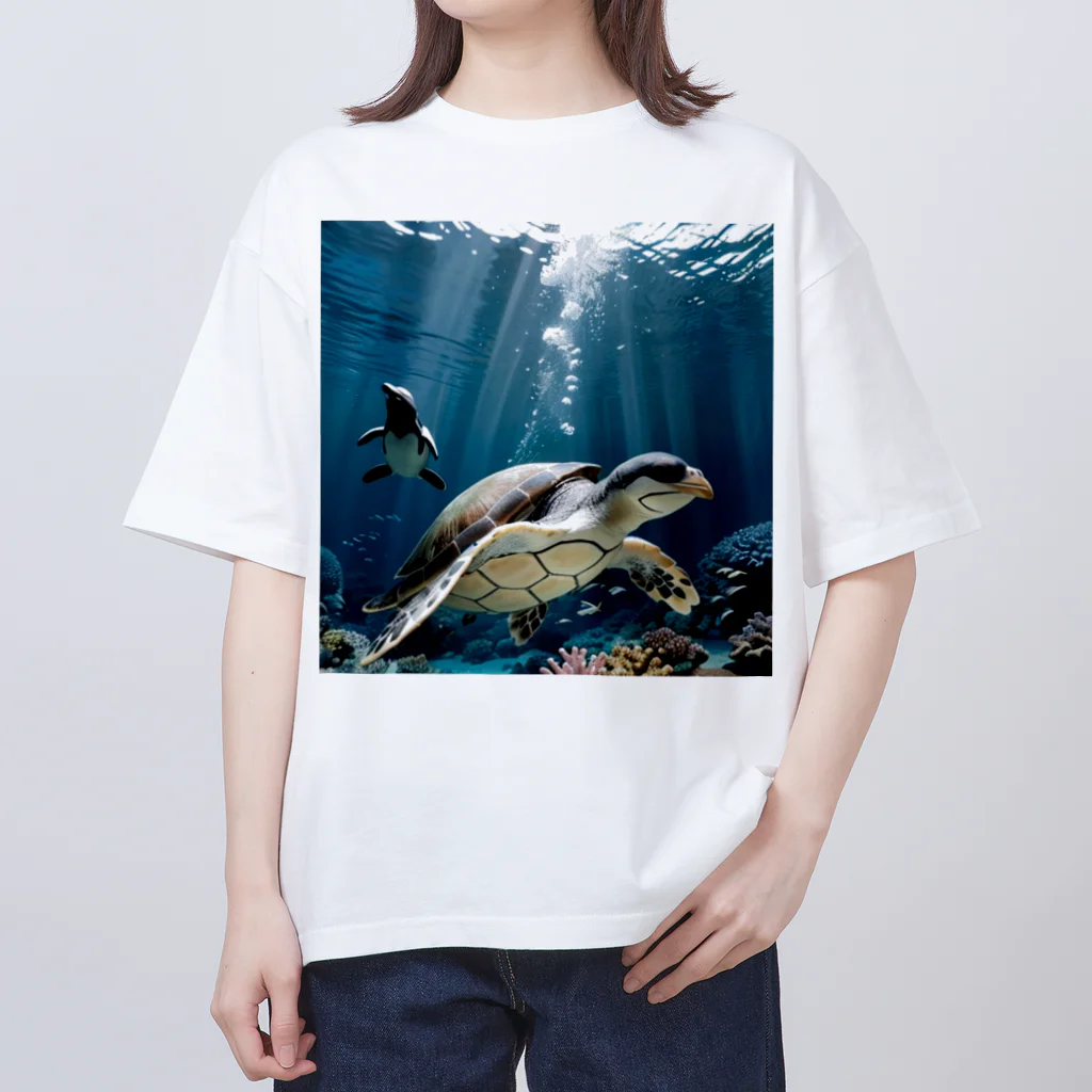 人魚の夢のペンガメ2 オーバーサイズTシャツ