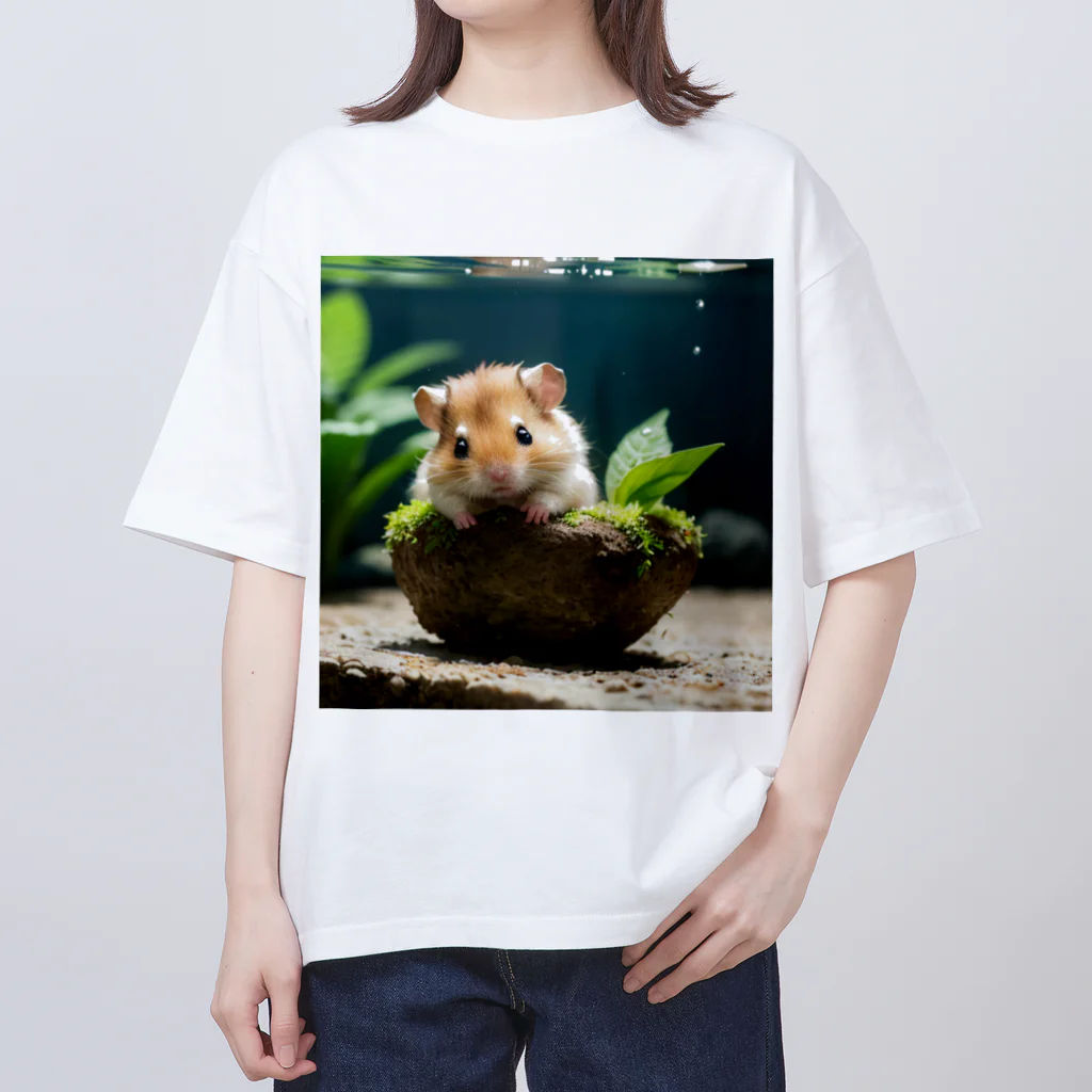 人魚の夢のハムin水槽 オーバーサイズTシャツ