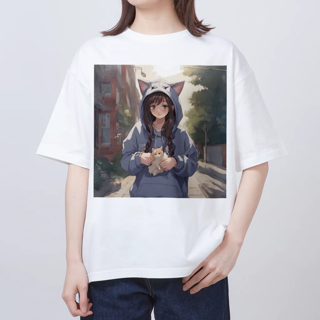 可愛いは正義！のネコミミパーカー　jk イラスト　 Oversized T-Shirt