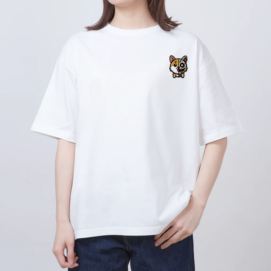 Mine-1のかわいい芝犬グッズ　ゾンビ化 オーバーサイズTシャツ