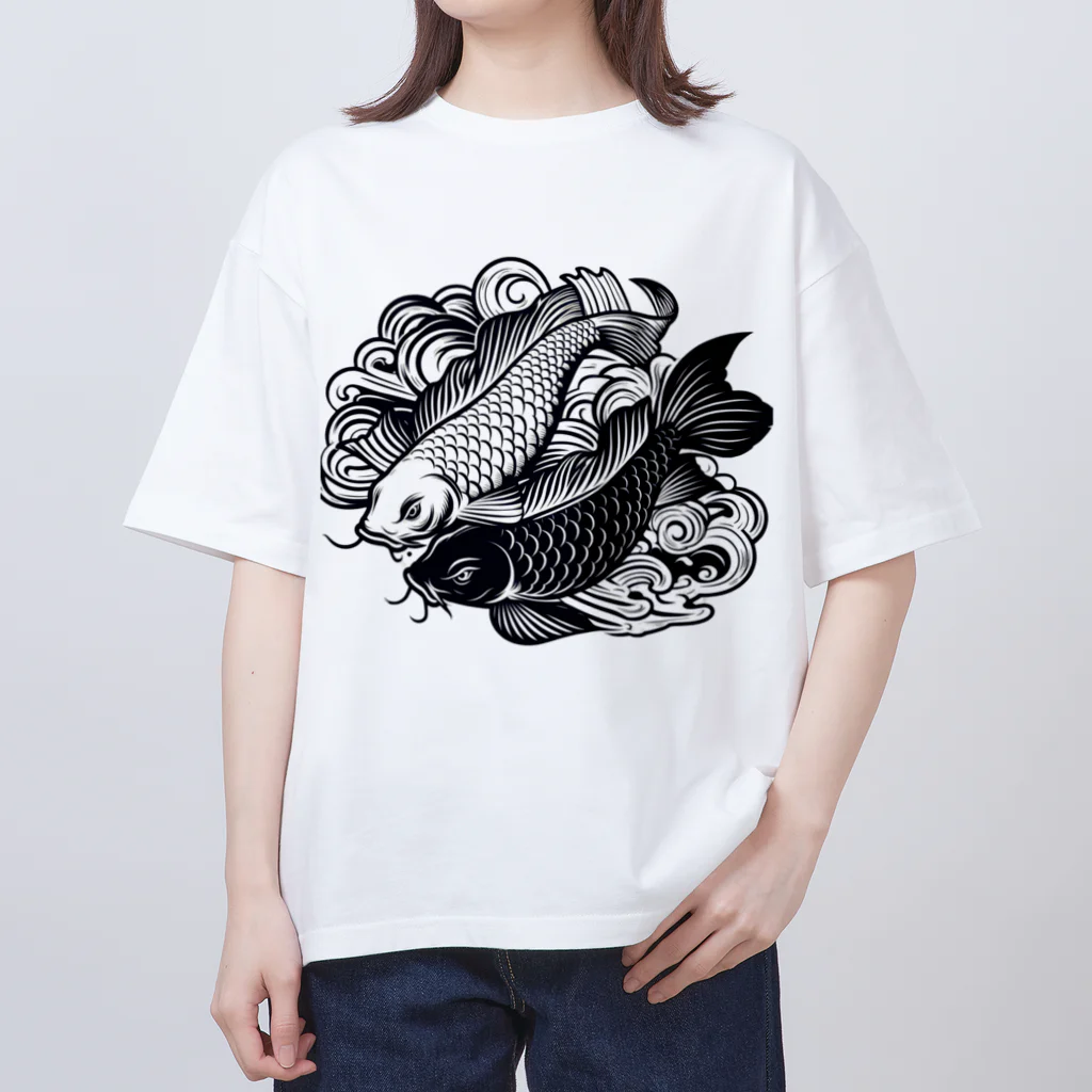 SADOM graphicsの二匹の鯉 Oversized T-Shirt