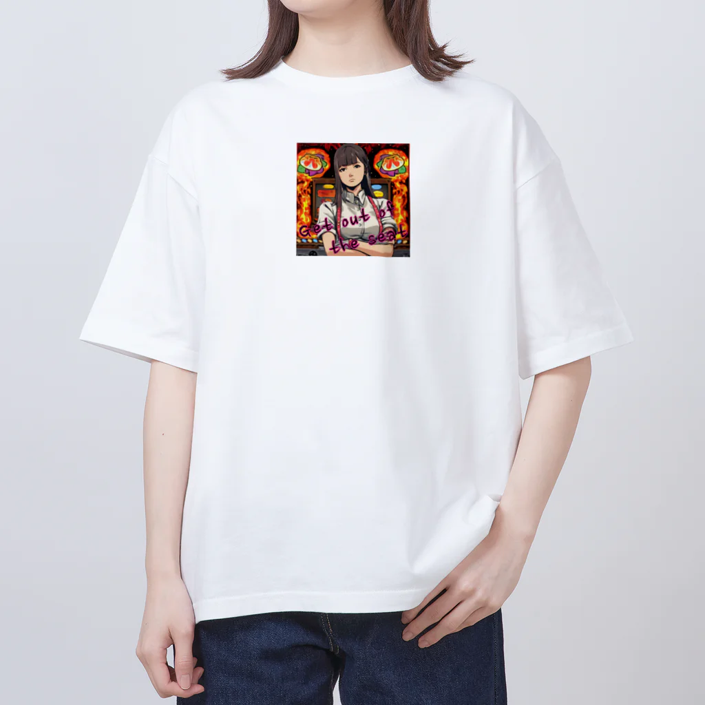 enari_bitaのパチスロ！ベガ立ちハイエナ オーバーサイズTシャツ