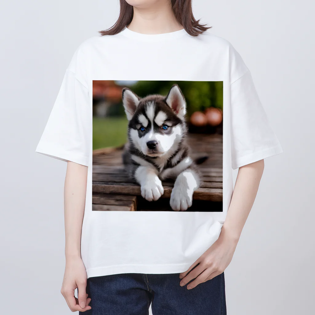 Kybeleのシベリアンハスキーの子犬のグッズ Oversized T-Shirt