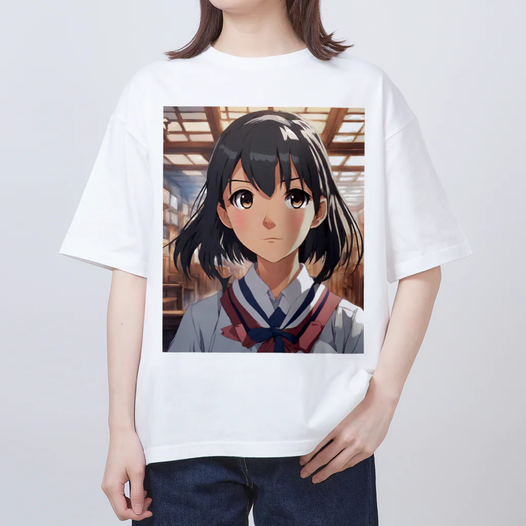 ワンダーワールド・ワンストップの制服をきたかわいい日本人の女の子② オーバーサイズTシャツ