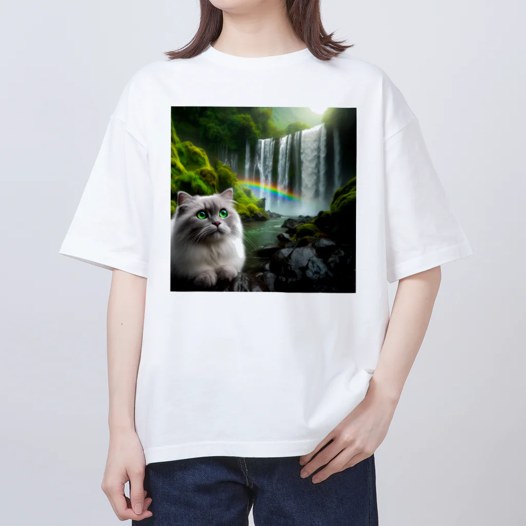 ニャーちゃんショップのレインボーキャット Oversized T-Shirt