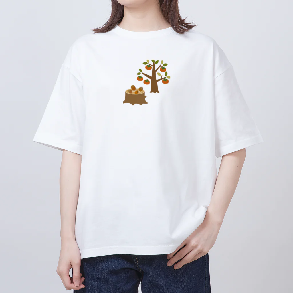 水墨悠遊の秋の風物アイテム オーバーサイズTシャツ