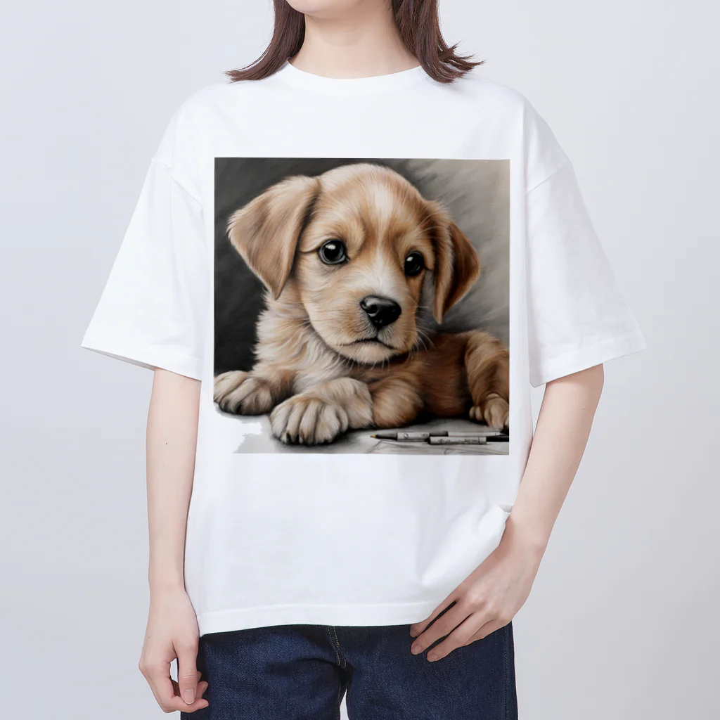 つぶらな瞳の子犬グッズ屋さんの癒しの子犬 Oversized T-Shirt