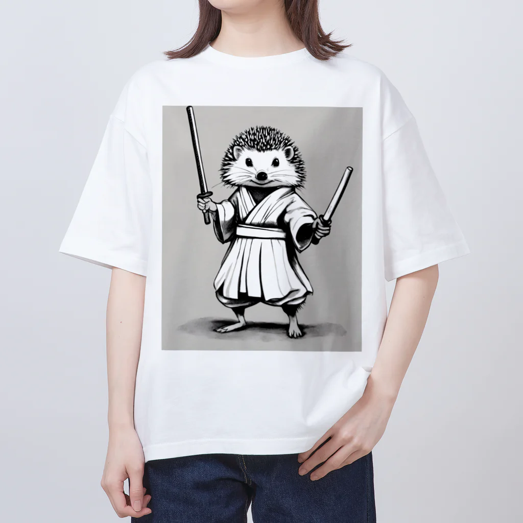 ワンダーワールド・ワンストップの和服を着たハリネズミ Oversized T-Shirt