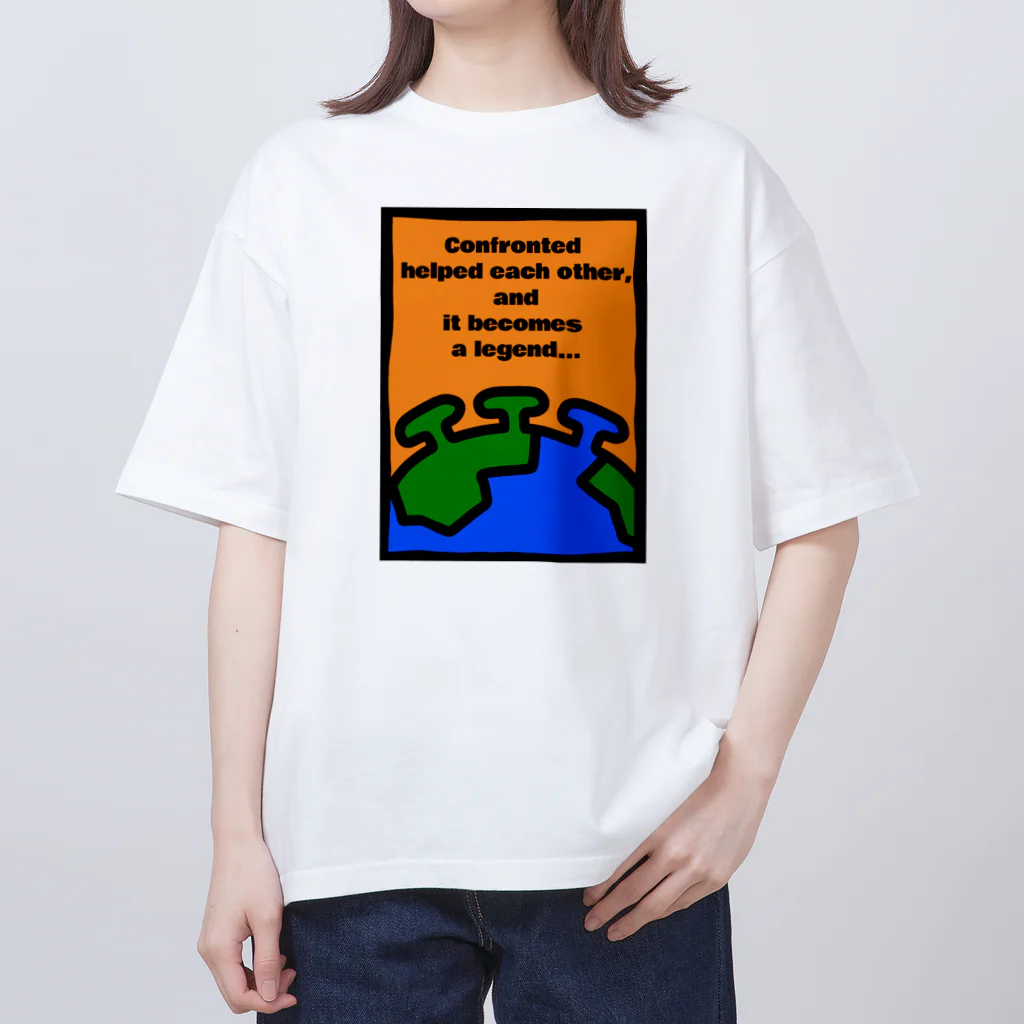 跡理絵の助け合い オーバーサイズTシャツ