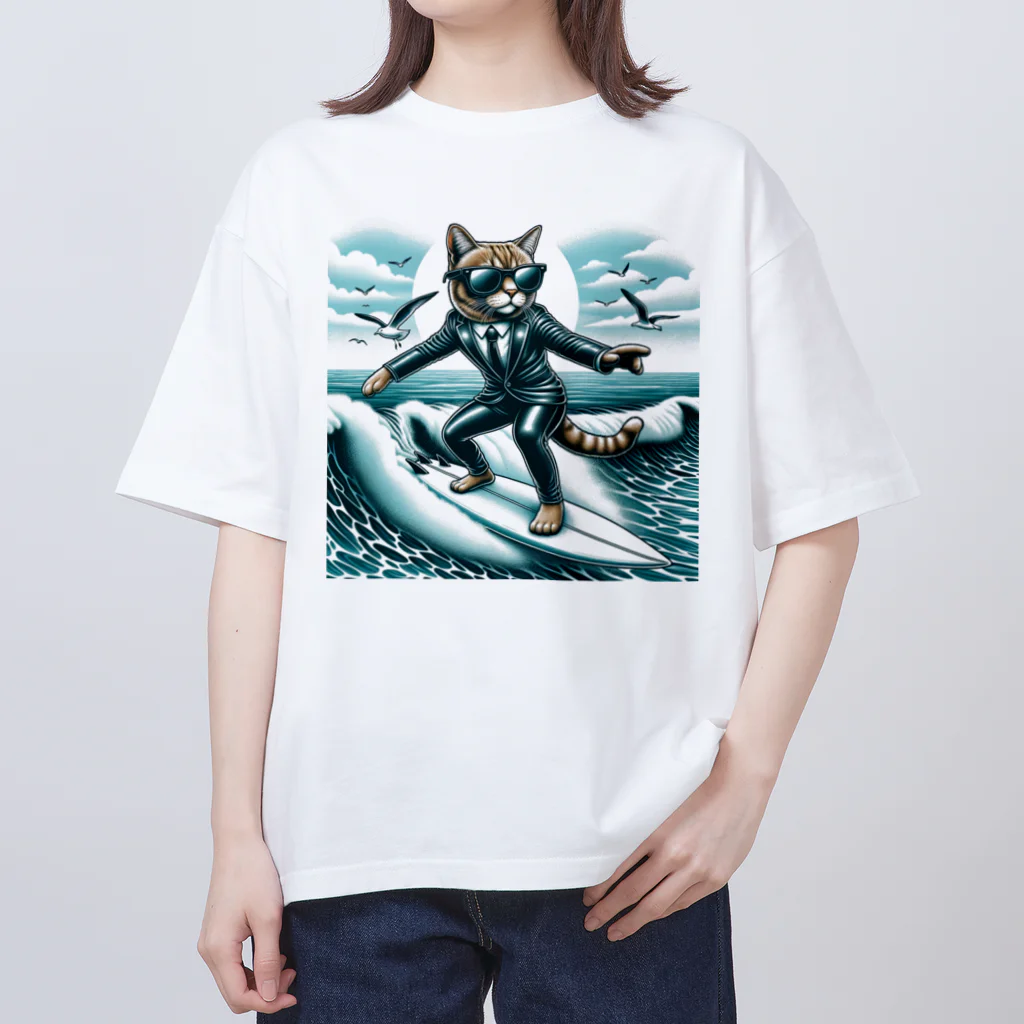 Cats-loveのサーフィンエグゼクティブキャット Oversized T-Shirt