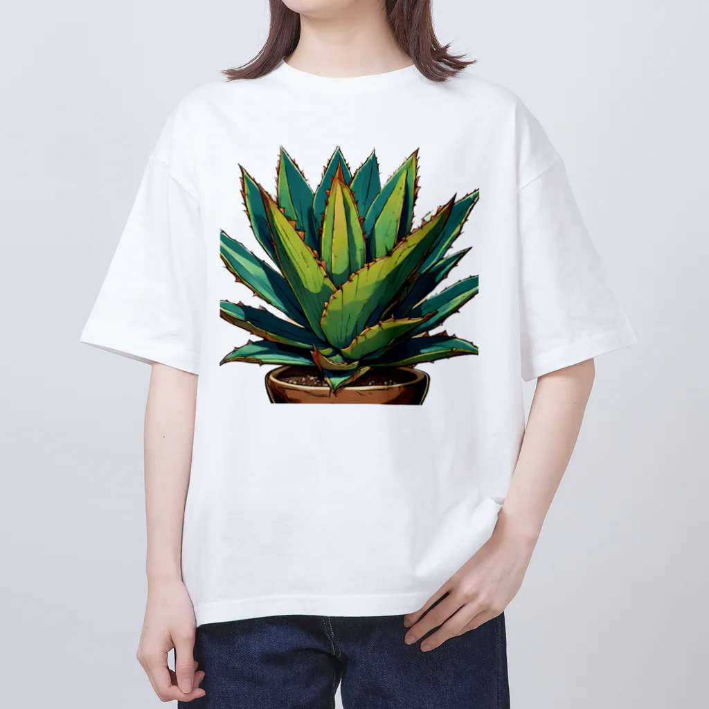 green artist のプランツパラダイスグリーンアガベ Oversized T-Shirt