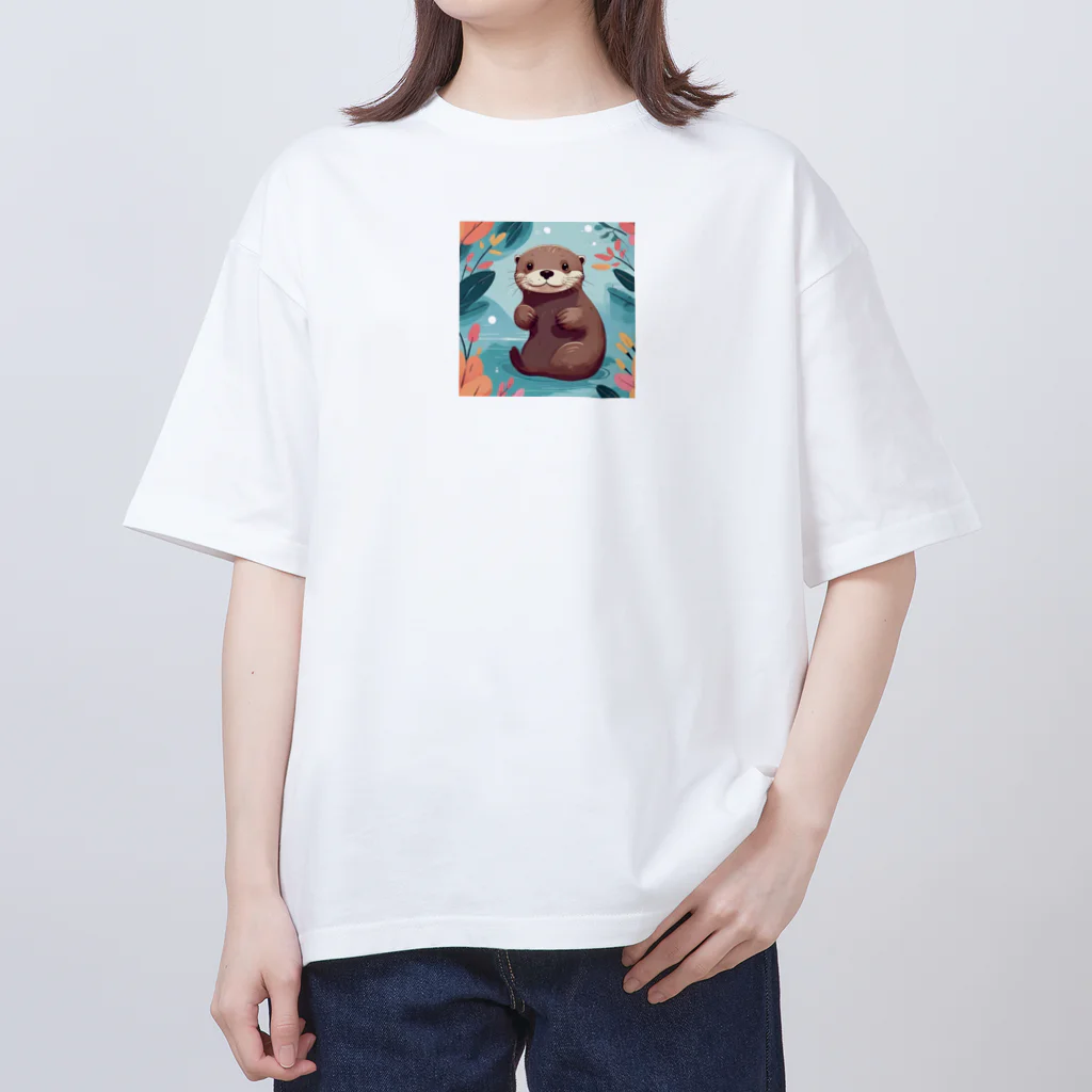 YOO1978の(*≧з≦)カワウソのグッズ オーバーサイズTシャツ