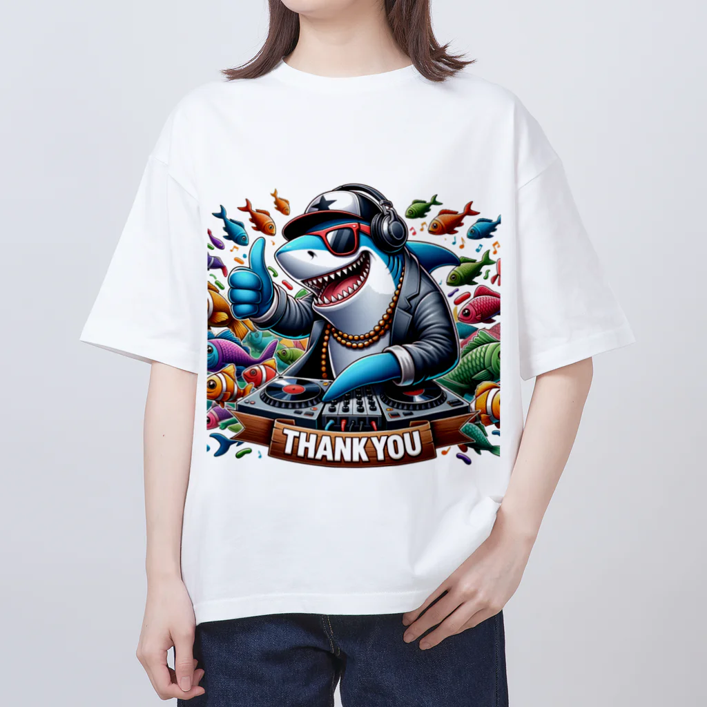 DJシャークのDJシャーク(thank you) Oversized T-Shirt