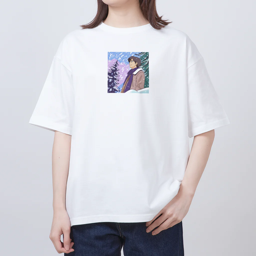 まにもにの雪国の男の子 オーバーサイズTシャツ