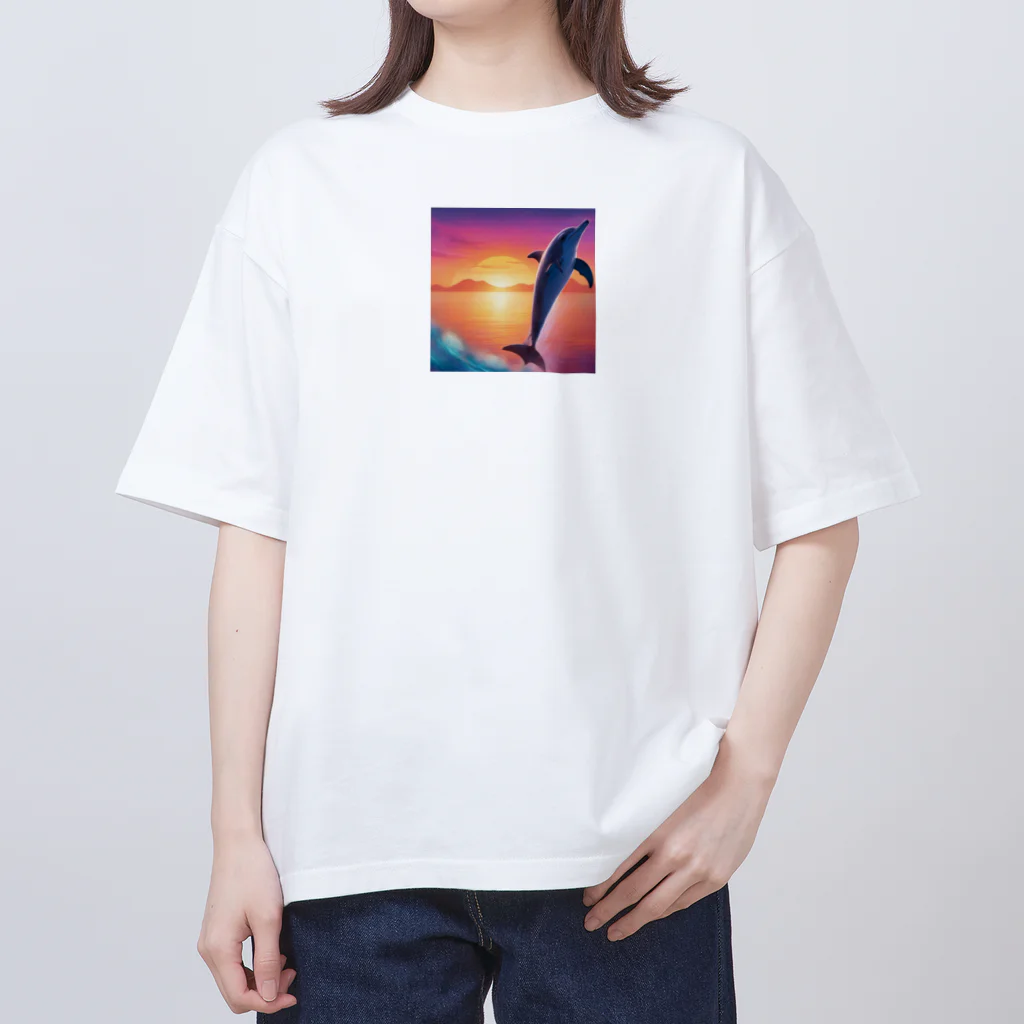 LINEスタンプっぽいグッズショップのイルカさん Oversized T-Shirt