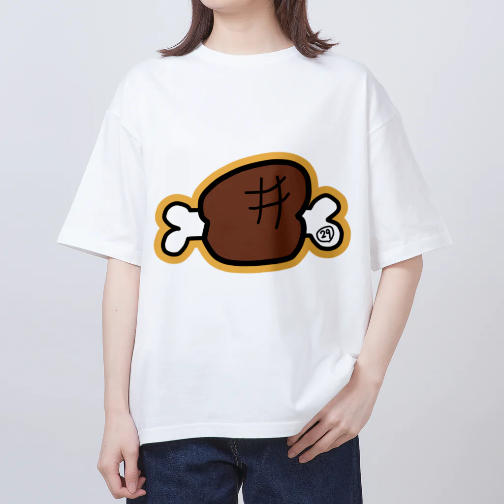 村人N🐟🍖の村人Nの骨付き肉 オーバーサイズTシャツ