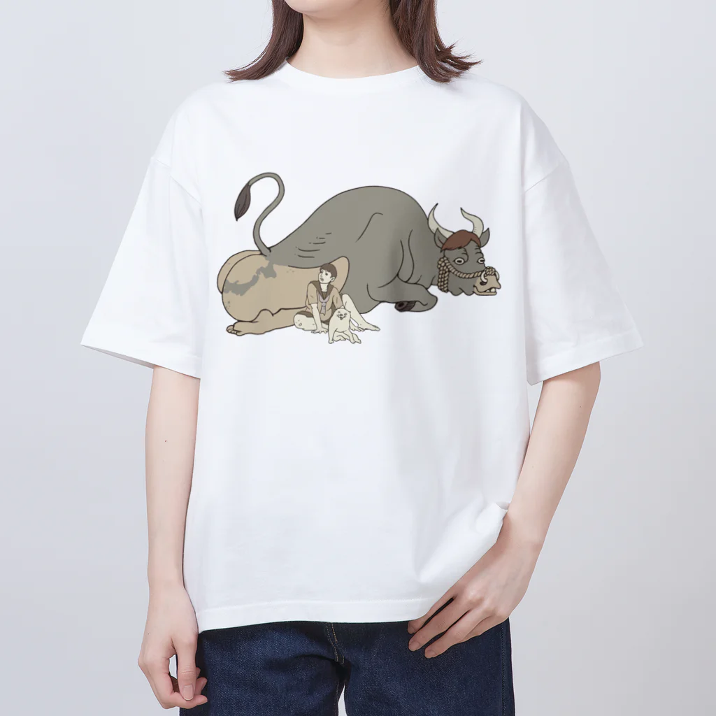 宮﨑　愛の芦雪の黒牛と犬 Oversized T-Shirt