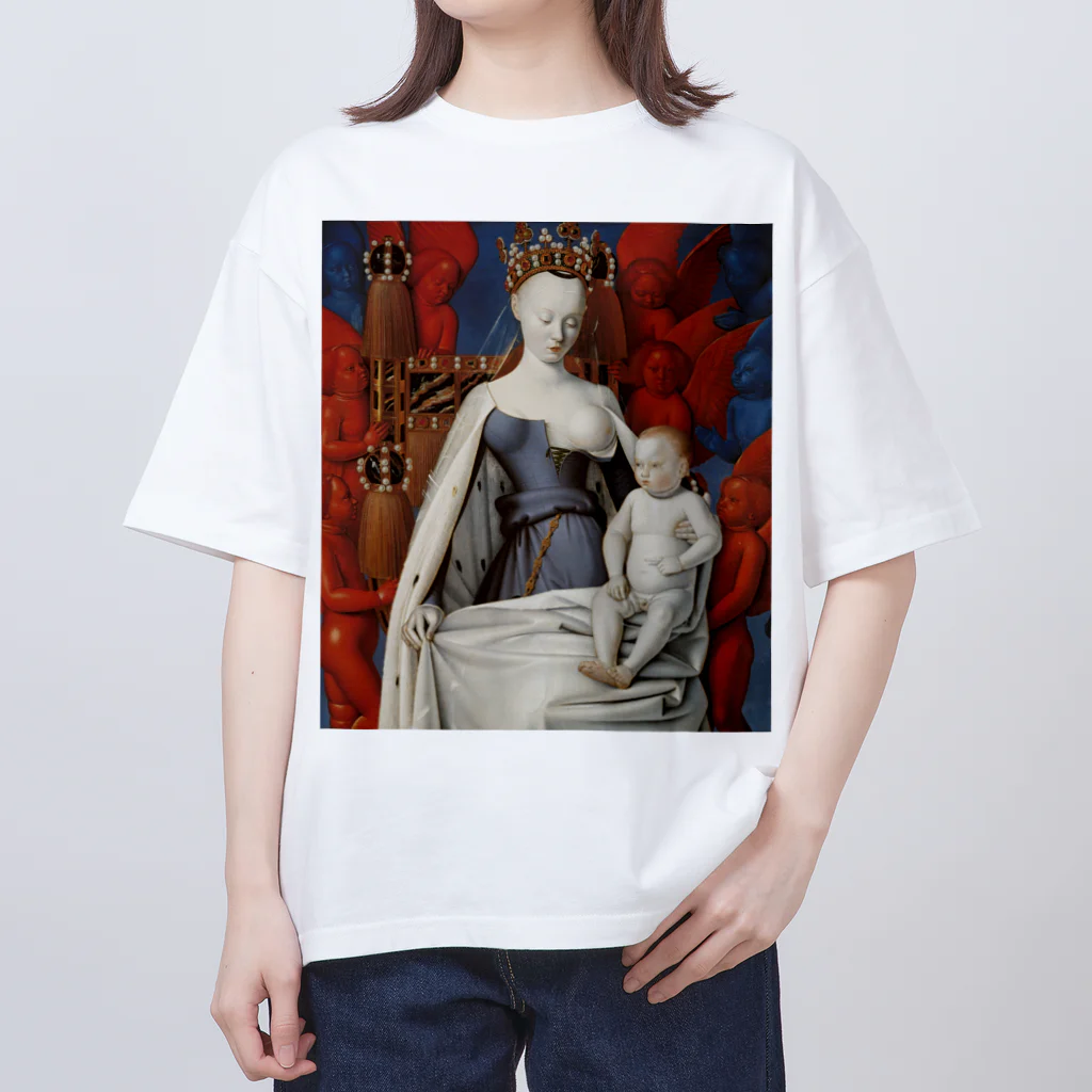 世界美術商店の聖母子と天使たち / Virgin and Child Surrounded by Angels オーバーサイズTシャツ