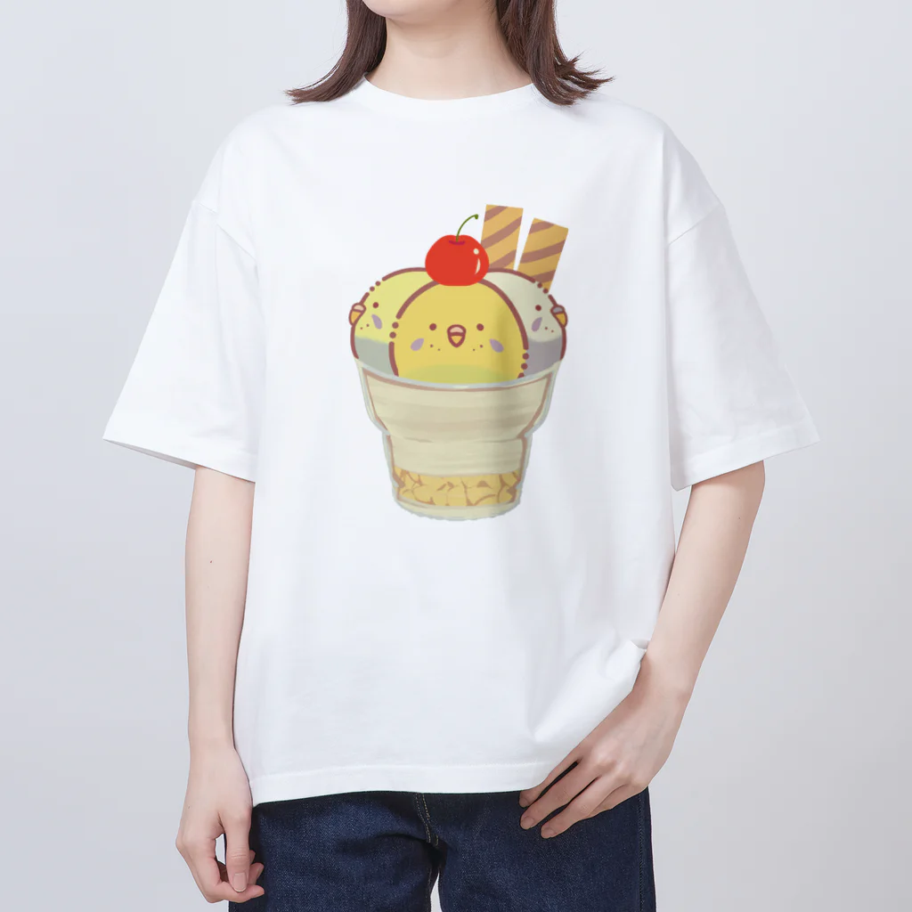 ぽっぽこ本舗のインコサンデー Oversized T-Shirt