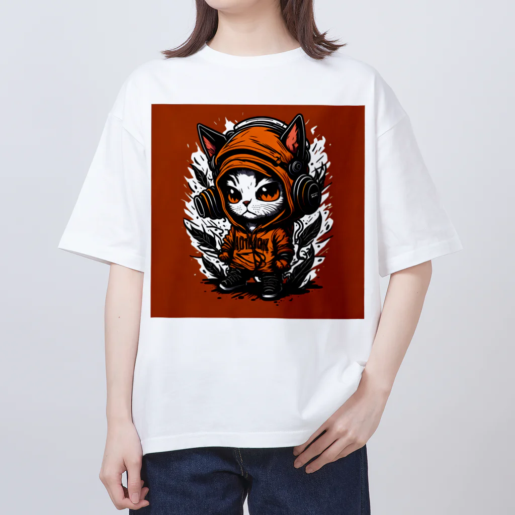 めんぼうさんやのちびネコ オーバーサイズTシャツ