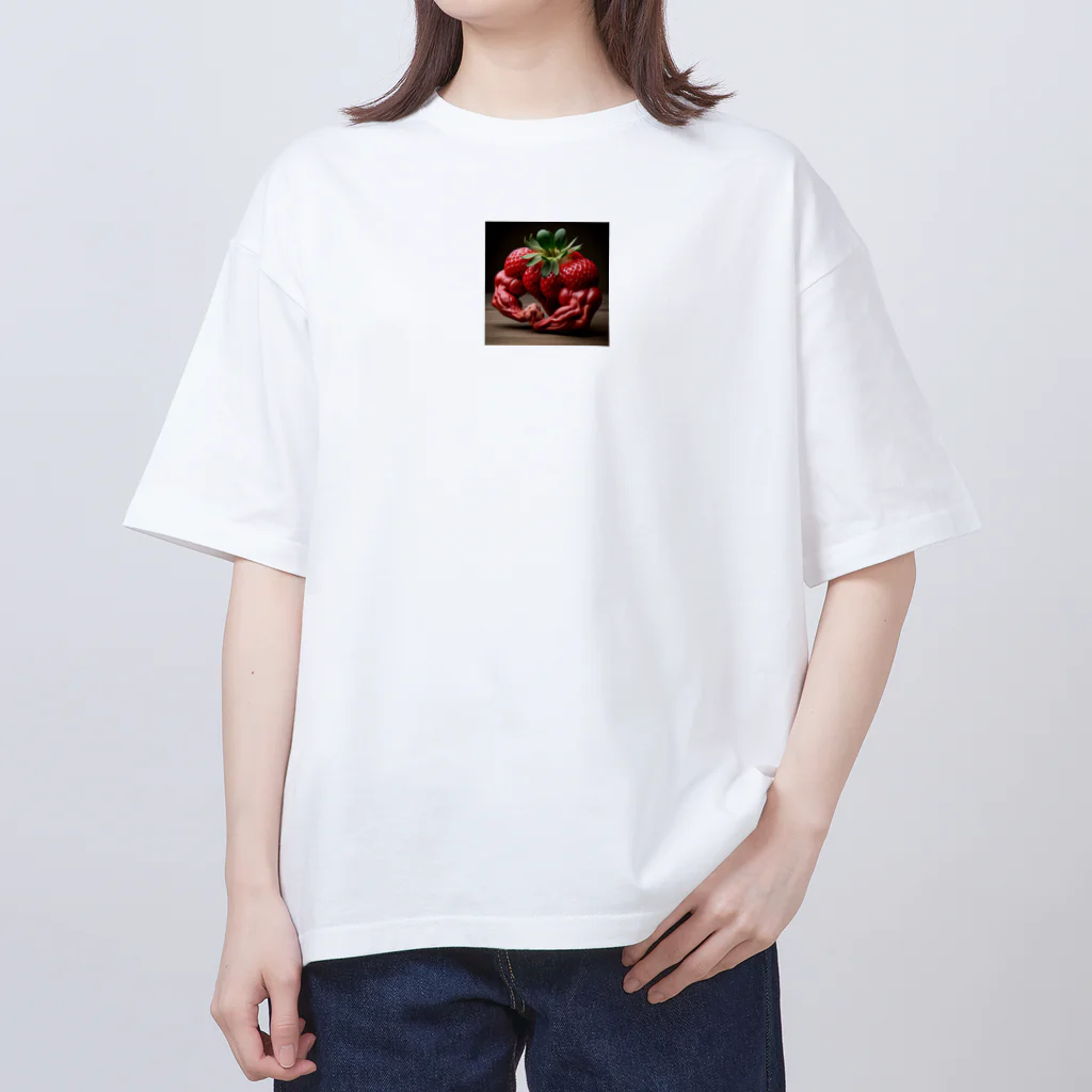 Mukimukiのマッスルストロベリー Oversized T-Shirt