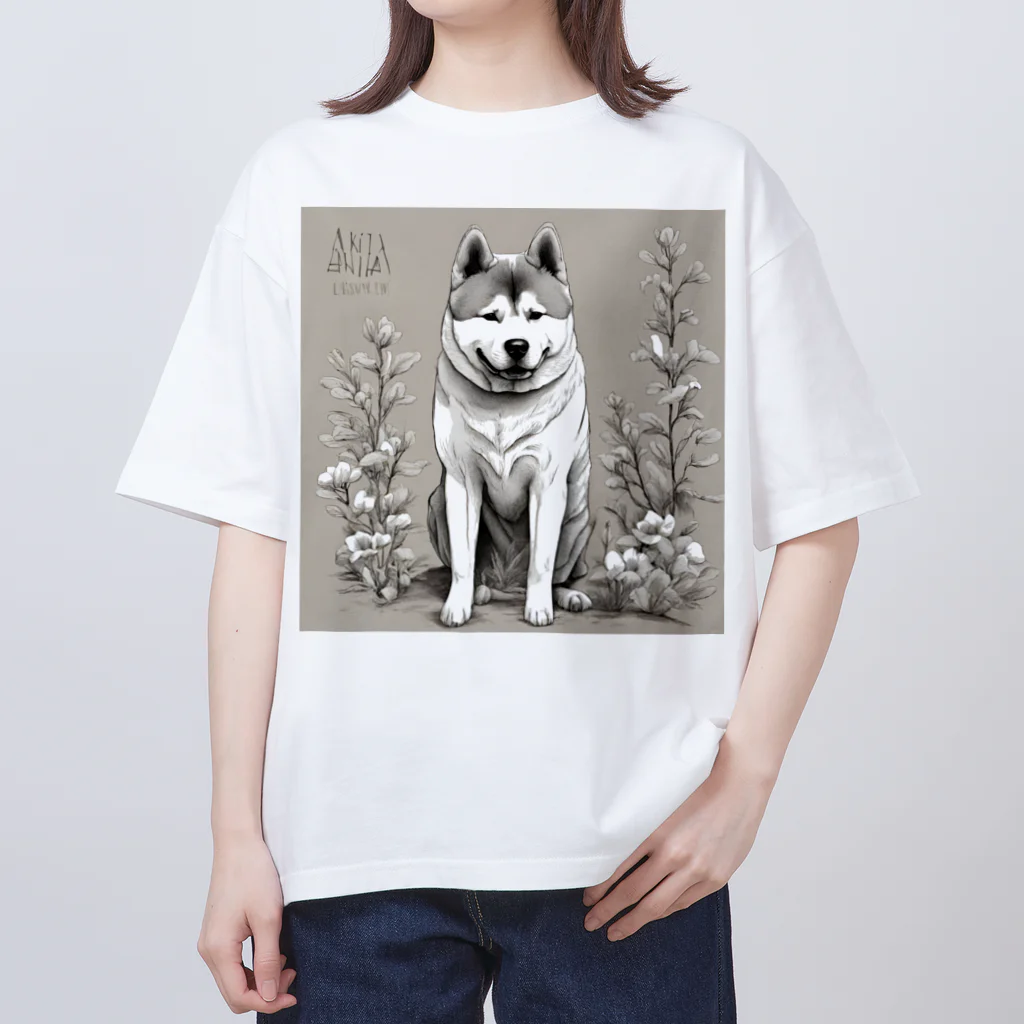 pinetreeの秋田犬１ オーバーサイズTシャツ