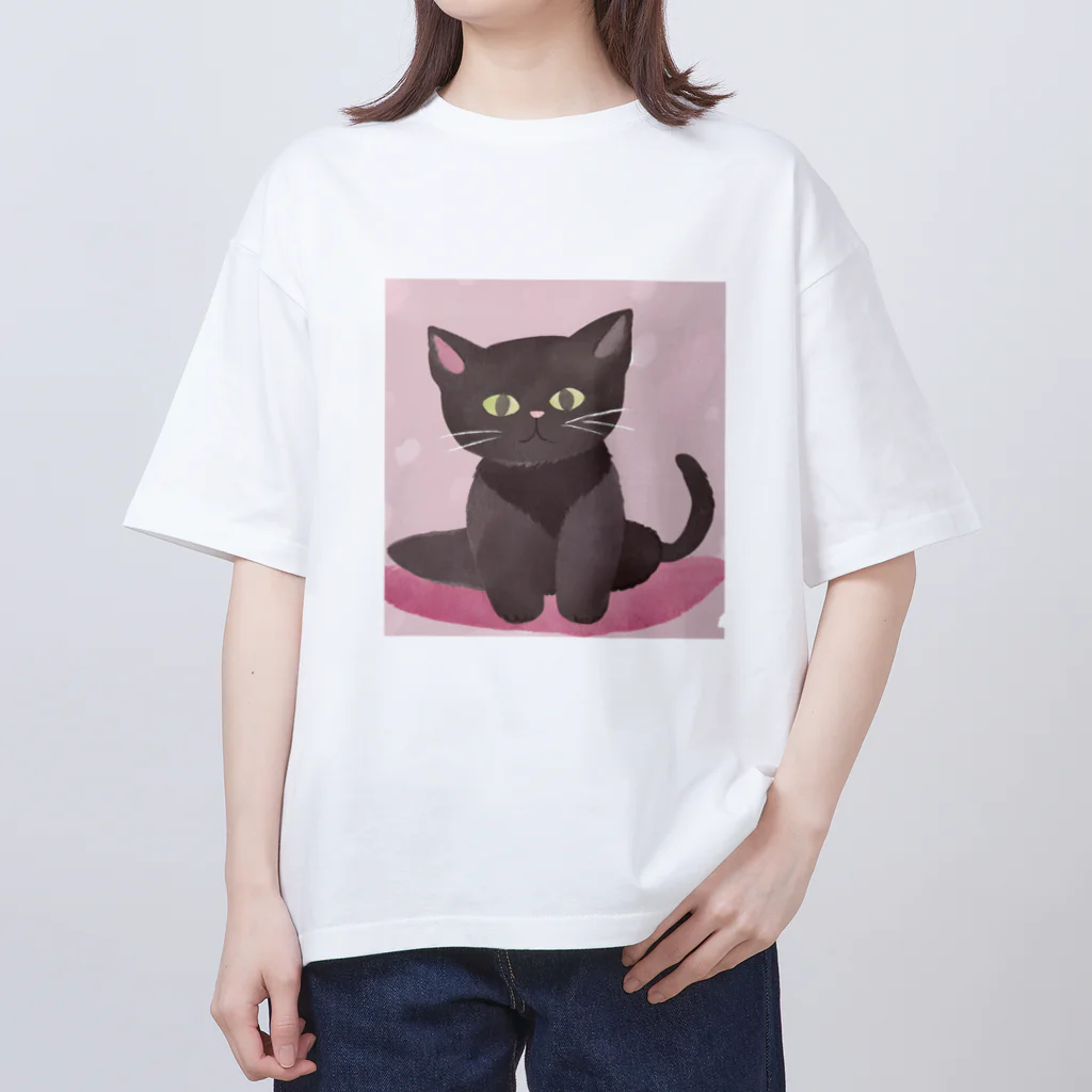 木馬の黒猫ちゃん Oversized T-Shirt