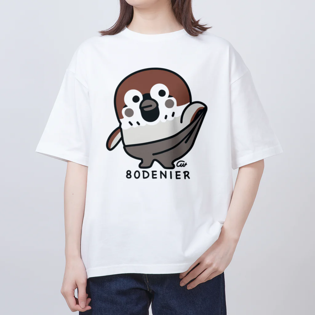 イラスト MONYAAT の履いてる？ 80DENIER タイツを履いたスズメ　大きめ Oversized T-Shirt