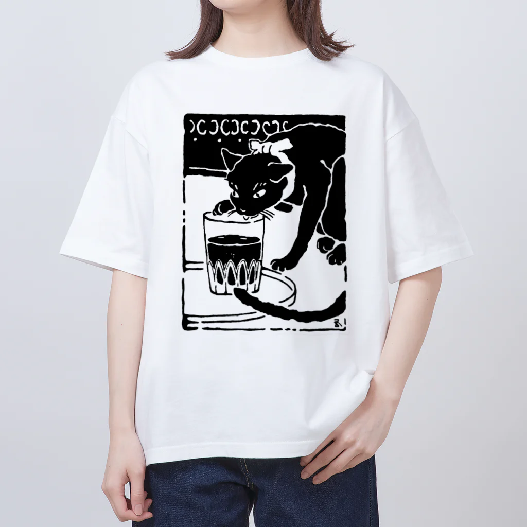 lofi_bearの橋口五葉『吾輩ハ猫デアル(下)』扉絵❖ 明治四十年 ❖1907 オーバーサイズTシャツ