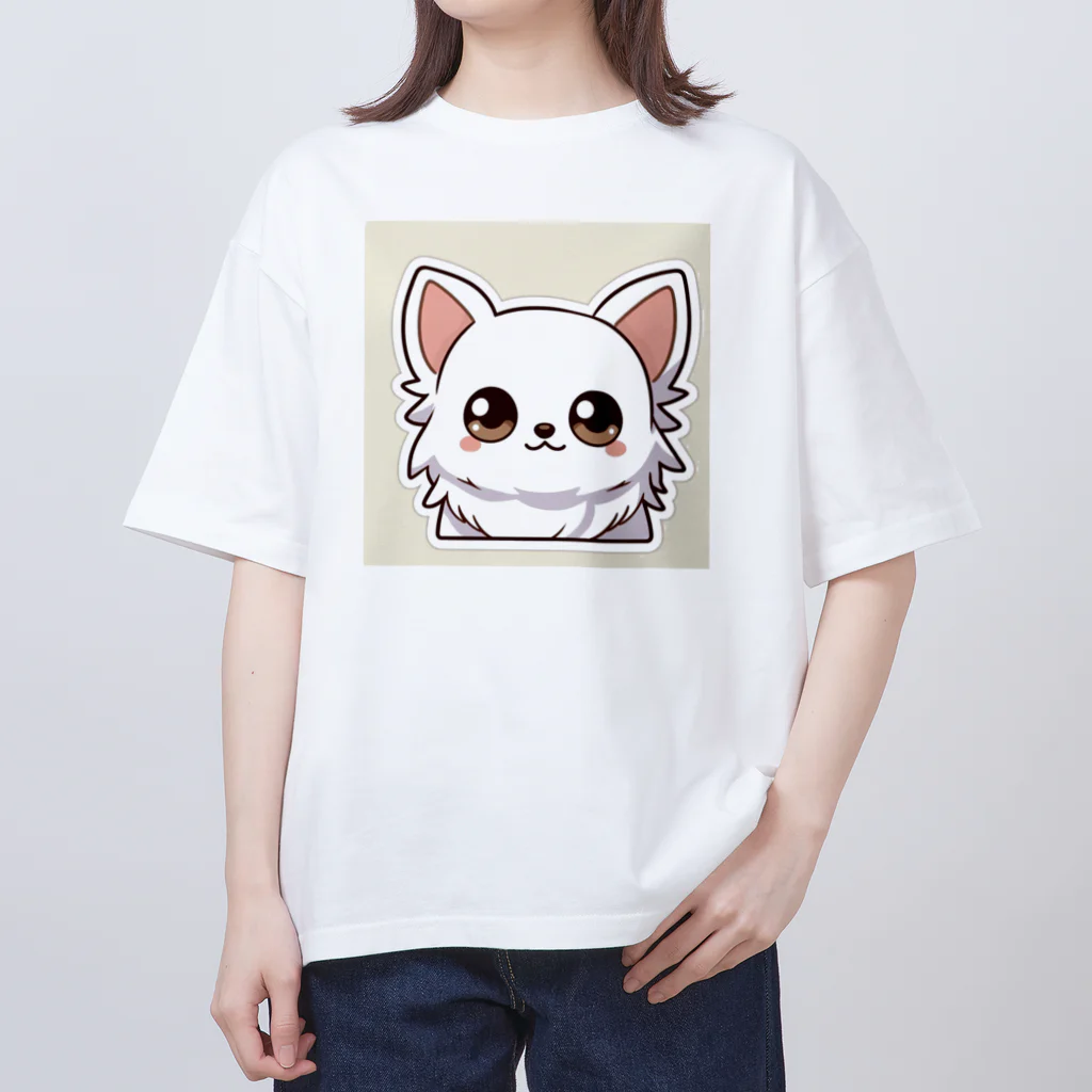 可愛いチワワグッズショップのホワイトチワワちゃん Oversized T-Shirt