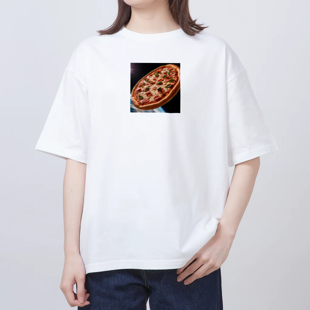 yumena_の宇宙を駆けるピザ オーバーサイズTシャツ