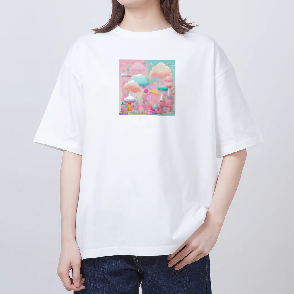 千裕アトリエ（いつもありがとう）のキノコのアート オーバーサイズTシャツ