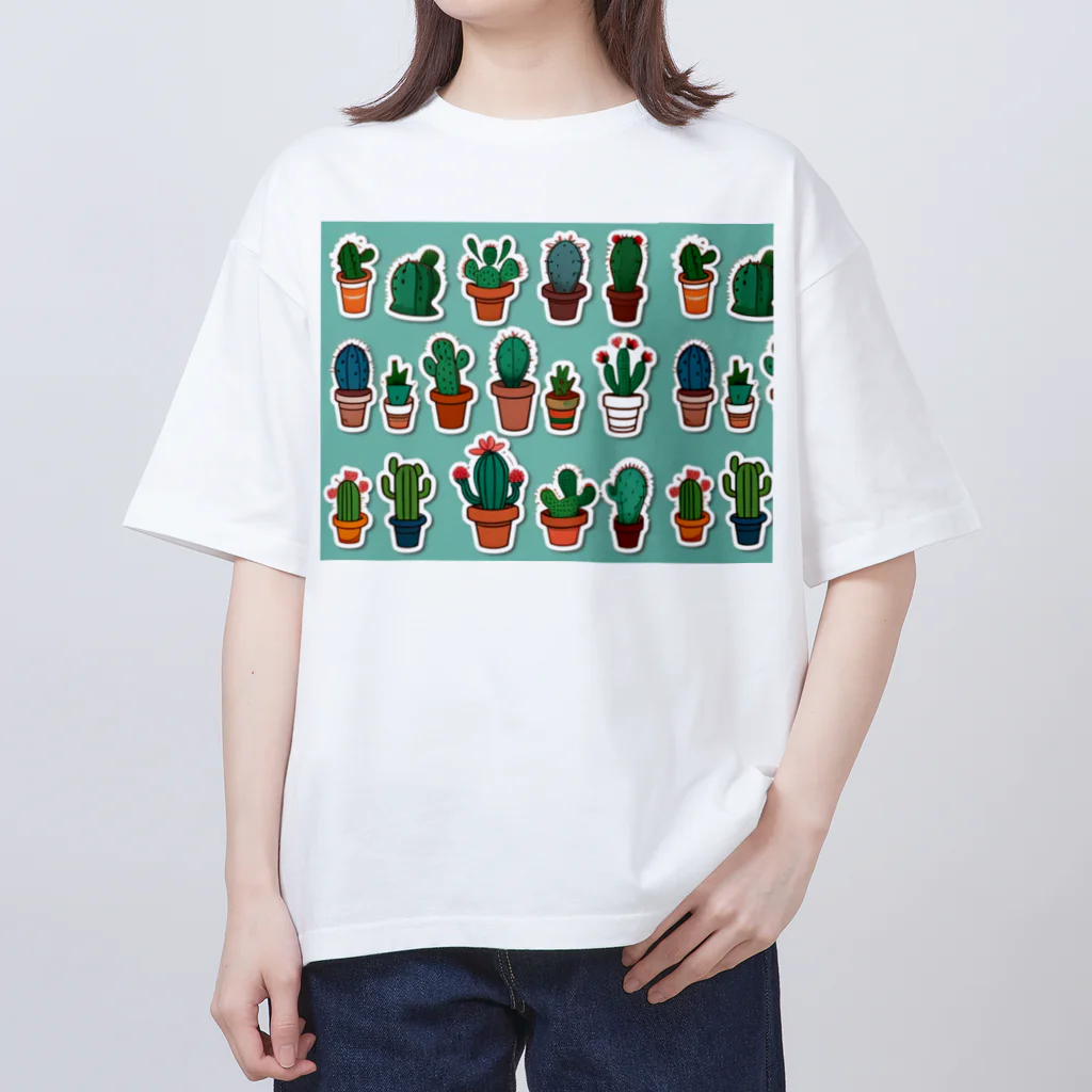 pain08のサボテンくん Oversized T-Shirt